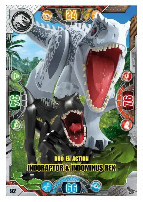 Couverture de Duo en action Indoraptor & Indominus rex