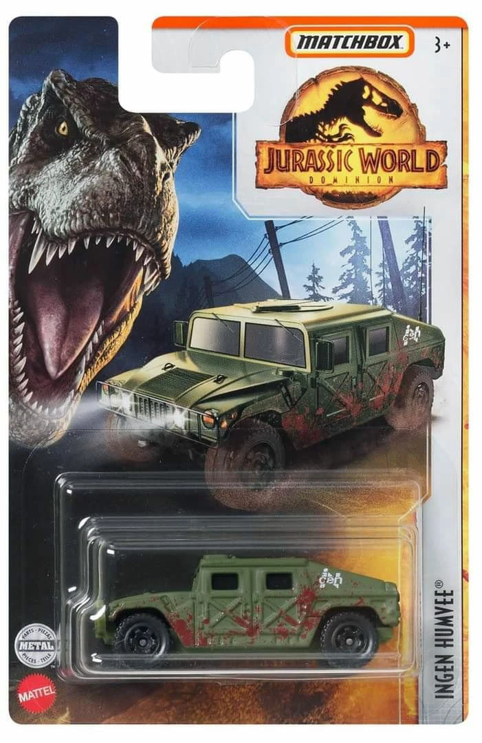 Packaging Matchbox de la voiture Ingen Humvee du film Jurassic World Dominion