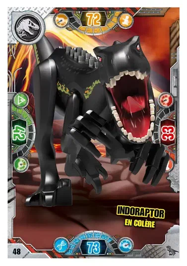 Carte de collection LEGO Jurassic World : Indoraptor en colère
