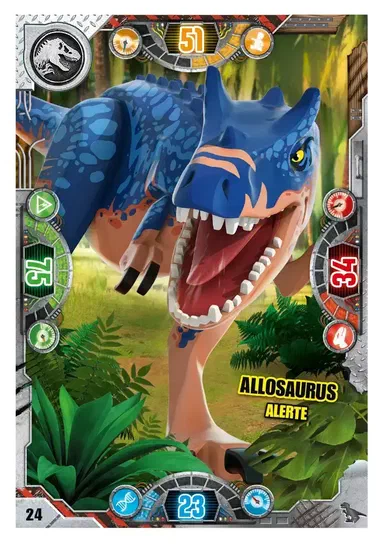 Carte de collection LEGO Jurassic World : Allosaurus alerte