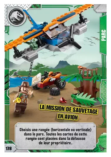 Carte de collection LEGO Jurassic World : La mission de sauvetage en avion
