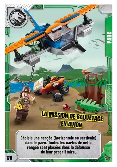Carte de collection LEGO Jurassic World : La mission de sauvetage en avion