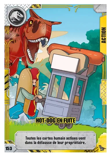 Carte de collection LEGO Jurassic World : Hot-dog en fuite