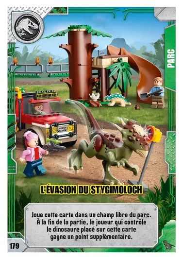 Carte de collection LEGO Jurassic World : L'évasion du Stygimoloch