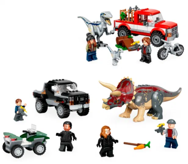 Pack de dinos LEGO Jurassic World avec des véhicules et personnages