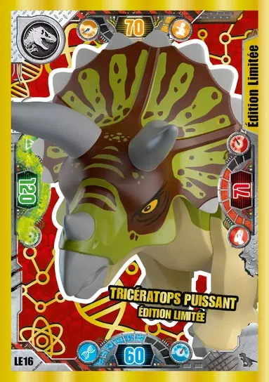 Carte de collection LEGO Jurassic World : Tricératops puissant édition limitée