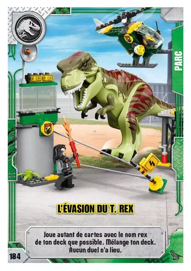 Carte de collection LEGO Jurassic World : L'évasion du T. rex