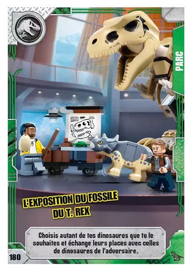 Carte de collection LEGO Jurassic World : L'exposition du fossile du T. rex