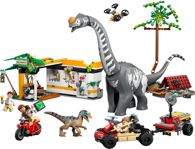 Ensemble de construction LEGO Jurassic World avec dinosaures, véhicules et personnages
