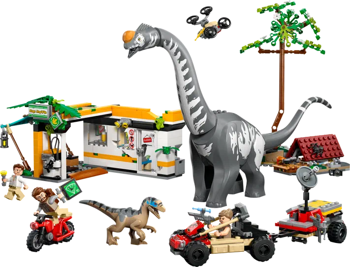 Ensemble de construction LEGO Jurassic World avec dinosaures, véhicules et personnages