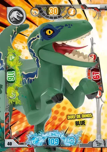 Carte de collection LEGO Jurassic World : Duel de dinos Blue