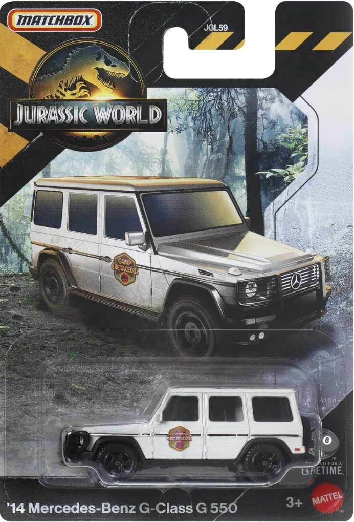 Packaging Matchbox de la voiture '14 Mercedes-Benz G-Class G 550 du jeu Jurassic World