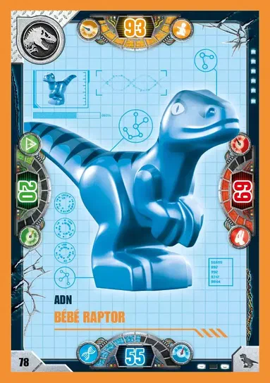 Carte de collection LEGO Jurassic World : Bébé Raptor