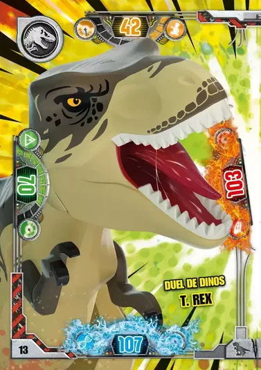 Carte de collection LEGO Jurassic World : Duel de dinos T. rex