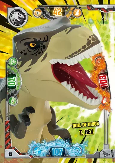 Carte de collection LEGO Jurassic World : Duel de dinos T. rex