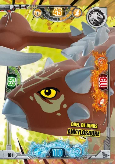 Carte de collection LEGO Jurassic World : Duel de dinos Ankylosaure