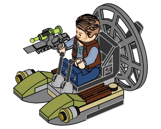 Minifigurine d'Owen dans une embarcation pneumatique LEGO Jurassic World