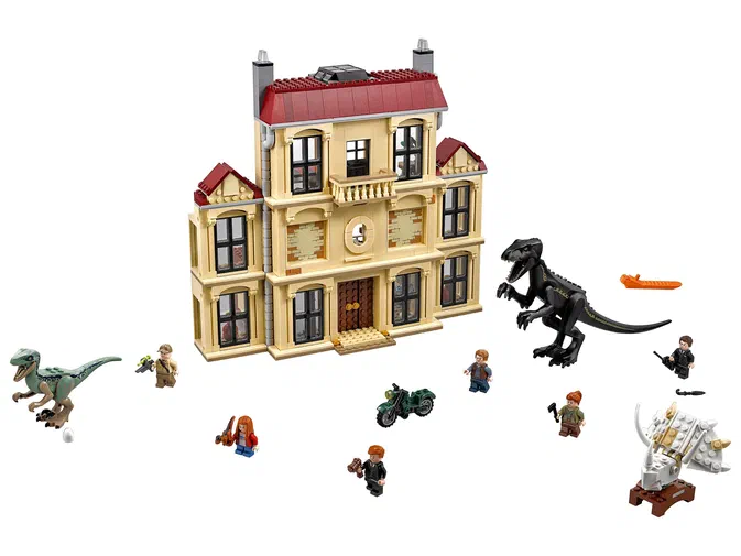 Ensemble de construction LEGO Jurassic World : Indoraptor Rampage at Lockwood Estate avec maison et personnages