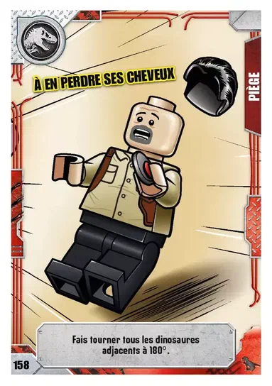 Carte de collection LEGO Jurassic World Série 2 n°158 : À en perdre des cheveux