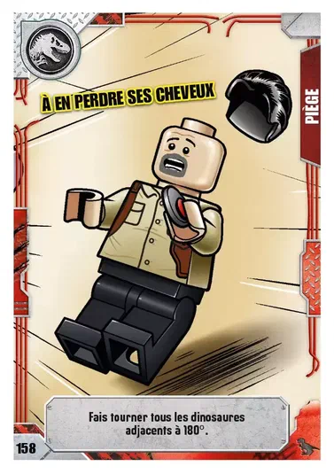 Carte de collection LEGO Jurassic World Série 2 n°158 : À en perdre des cheveux