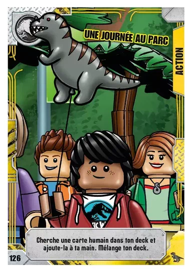 Carte de collection LEGO Jurassic World : Une journée au parc