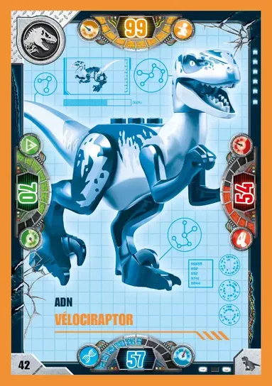Carte de collection LEGO Jurassic World ADN Vélociraptor