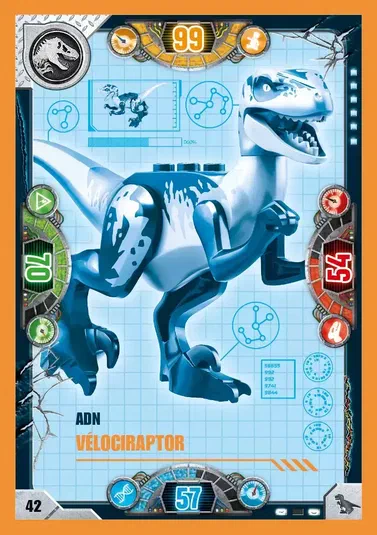 Carte de collection LEGO Jurassic World ADN Vélociraptor