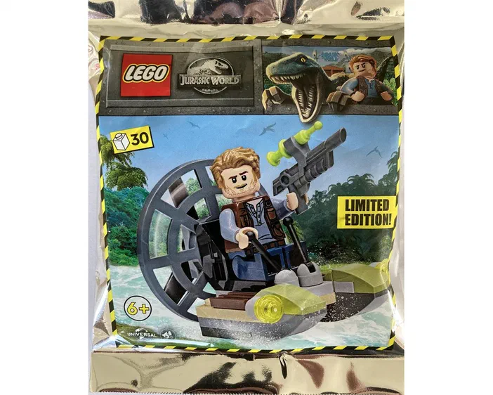 Emballage du set LEGO Jurassic World n°122220 : Owen avec Airboat
