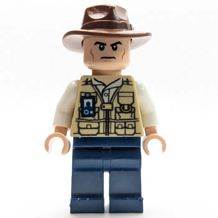 Minifigurine de vétérinaire avec chapeau, expression sévère