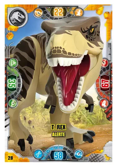 Carte à collectionner LEGO Jurassic World : T. rex alerte