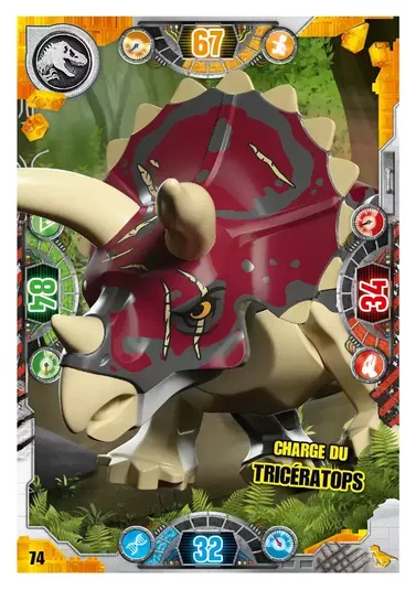 Carte de collection LEGO Jurassic World : Charge du Tricératops