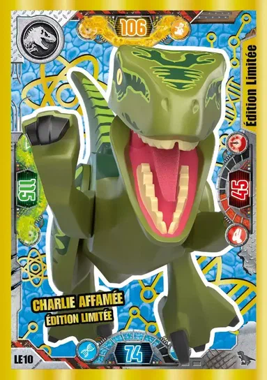 Carte de collection LEGO Jurassic World : Charlie affamée édition limitée