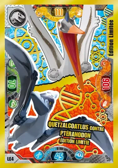 Carte de collection LEGO Jurassic World : Quetzalcoatlus contre Ptéranodon édition limitée