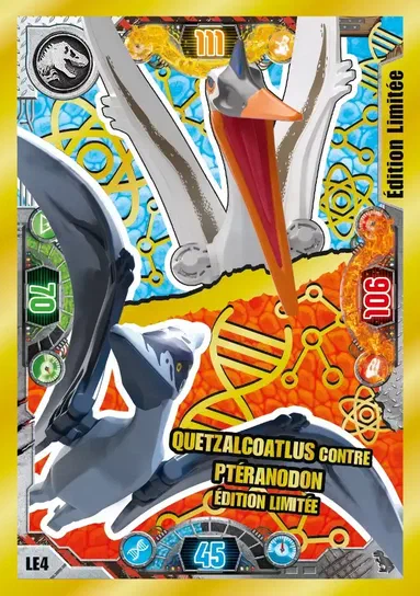 Carte de collection LEGO Jurassic World : Quetzalcoatlus contre Ptéranodon édition limitée