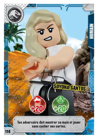 Carte de collection LEGO Jurassic World : Soyona Santos