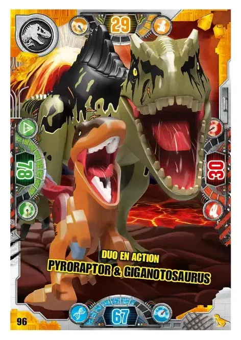Couverture de Duo en action Pyroraptor & Giganotosaurus