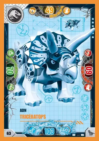 Carte de collection LEGO Jurassic World ADN Tricératops