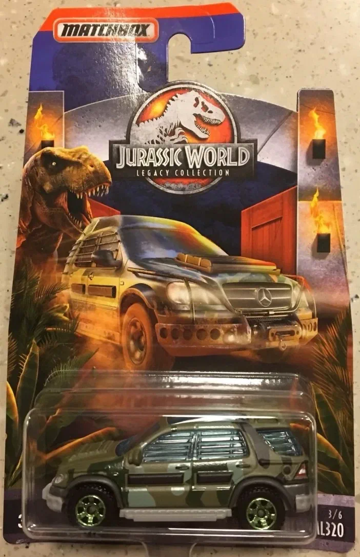 Packaging Matchbox de la voiture '97 Mercedes-Benz ML320 - Jurassic World (Legacy Collection)