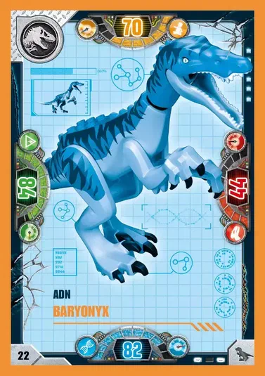 Carte de collection ADN Baryonyx du jeu LEGO Jurassic World