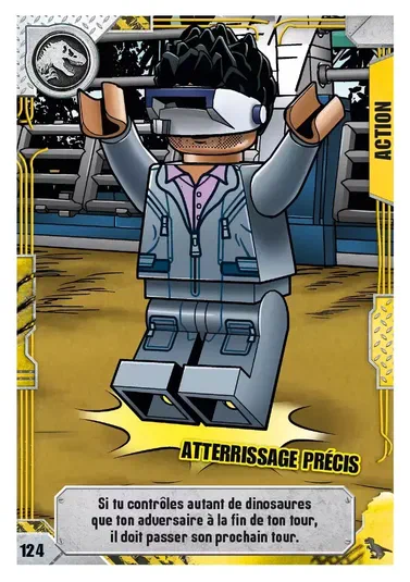 Carte de jeu LEGO Jurassic World n°124 : Atterrissage précis