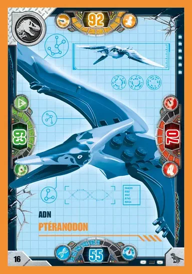 Carte de collection ADN Ptéranodon du jeu LEGO Jurassic World