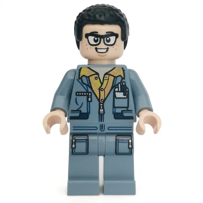 Minifigurine LEGO représentant Danny Nedermeyer avec des lunettes et un uniforme bleu.
