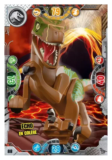Carte à collectionner LEGO Jurassic World : Echo en colère.