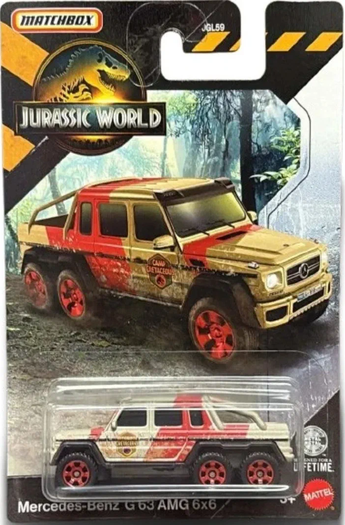 Packaging Matchbox de la voiture Mercedes-Benz G 63 AMG 6×6 du jeu Jurassic World